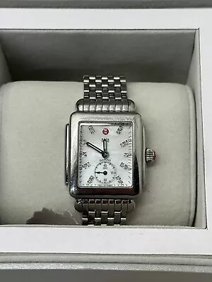 Michele Deco 16 Silver Diamond Dial MWW06V000002 Wrist Watch For Women • $495