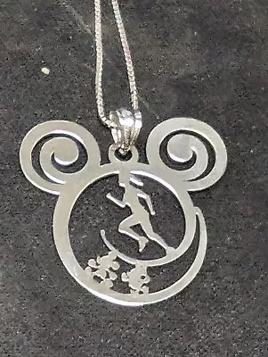 20- Italian Silver Necklace With Run Destiny Mickey Mouse Minnie .925 Charm New • $7.63