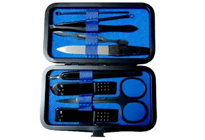 10 Piece Manicure Pedicure Nail Care Set Cutter Clippers Kit Case Mens Ladies • £4.29