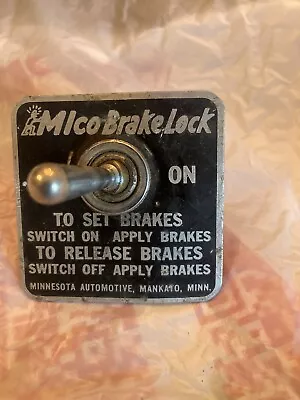 MICO Brake Lock Vintage Brake Lock Switch Assembly With Indicator Plate (B1) • $26.50