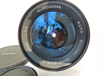 VINTAGE Auto Vivitar 20mm Wide Angle F/3.8 Lens W/ Caps! NIKON F Mount.USEDREAD • $110