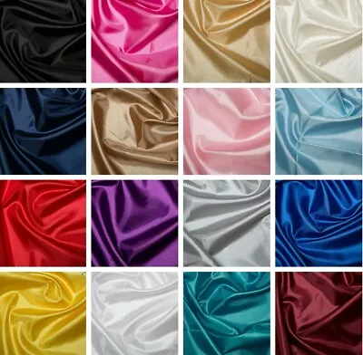 £1.75 • Buy Plain Habotai Silk Lining Fabric Polyester 145cm Wide Dress Craft Sewing