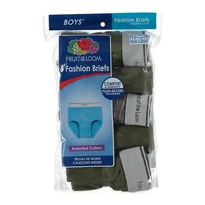 Fruit Of The Loom Boy's Plush Backed Cotton Fashion Brief Underwear Size Large • $14.99