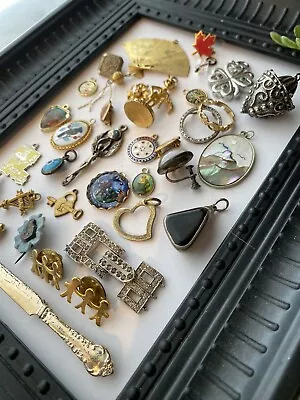 Large Vintage Unique Lot Sterling Jewelry Pendants Ring Bracelet Findings • $32