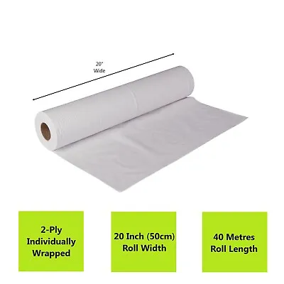 3 X White Couch Roll 20  Hygiene Roll Salon Beauty Massage Clinic Bed 40 Metres • £27