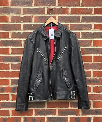 *AWESOME* All Saints Spitalfields Mens KOSHI Leather Biker Jacket MEDIUM Bomber • $249