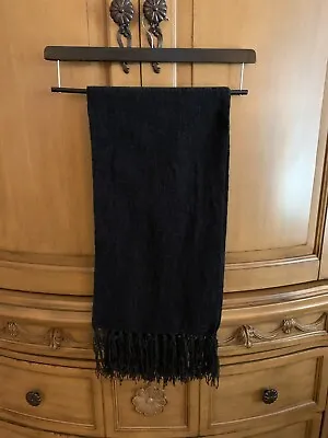 Ladies Merona Winter Scarf Black Fringe Edges 68  L X 10.75 W • $2.25