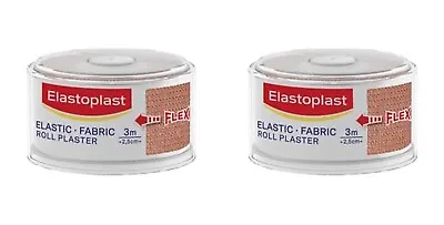 2 X ELASTOPLAST Fabric Tape Roll (2.5cm X 3m) • £13.95