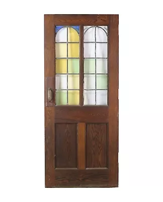 Roman Arch Stained Glass Lites Oak Door 83.75 X 36 • $750