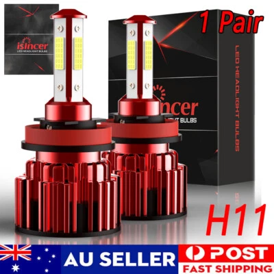 Headlight White Pair Bulb H11 High/Low Globes LED 24000LM Beam H8 H9 Bright Kit • $14.75