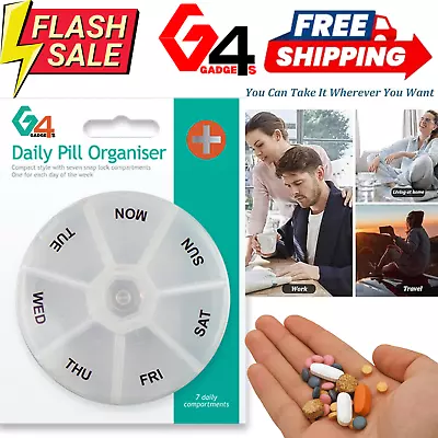 7 Day Pill Dispenser Medicine Tablet Storage Organiser Case Weekly Box UK • £4.99