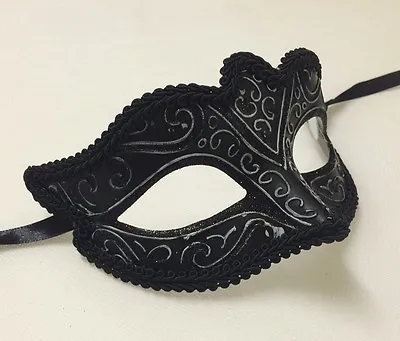£8.99 • Buy Mens Or Ladies Midnight Black Venetian Masquerade Mask Eye Mask Fancy Dress Prom
