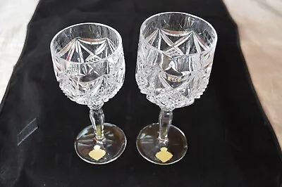 A Set Of Echt Bleikristall 24% Real Lead Cut Crystal Wine Glasses • $30