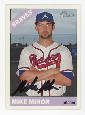 Signed Baseball Card Auto Topps Heritage 2015 Mike Minor Atlanta Braves #133 • $5.97