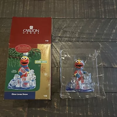 New Carlton Cards Heirloom Ornament Sesame Street Elmo Loves Snow Christmas 2004 • $19.99