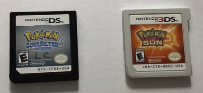 $154.95 • Buy Pokemon Lot-  DS Game  Pokemon Soul Silver Version & 3DS Game Pokemon Sun