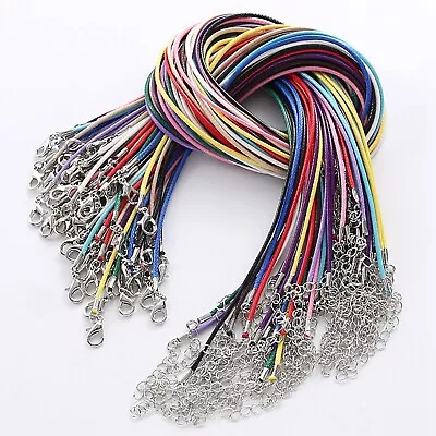 50 Mixed Color Korean Waxed Cord String Necklace Lobster Clasp 17  Fit Pendants • $8.99