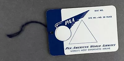 Pan American Cabin Luggage Baggage Tag Bag Label Paa Am World Airways White  • $27.62