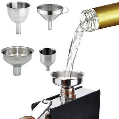 Stainless Steel Kitchen Funnel For Filling Small Bottles Liquid Oil Transfer • $5.36