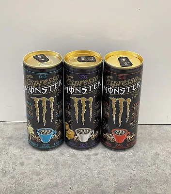 Lot Of (3) Monster Energy Espresso 8.4 Oz Cans FULL Vanilla Cream Salted Caramel • $15