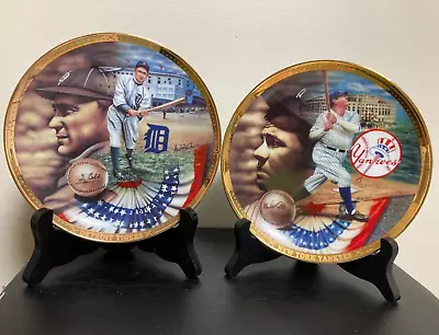 Babe Ruth Ty Cobb Nolan Ryan Hamilton Collection Plates 23K NEW • $30