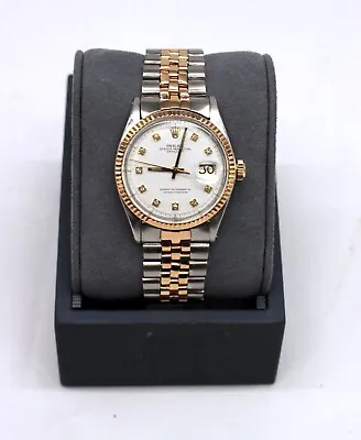1963 Rolex Datejust 1601 2-Tone Rose Gold/Stainless Wristwatch White Dial - 36mm • $4999.95