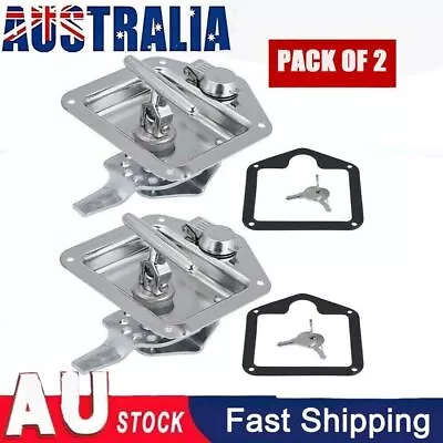 2X Folding T-Handle Lock Latch Trailer Camper Truck Tool Box Stainless Steel • $36.09