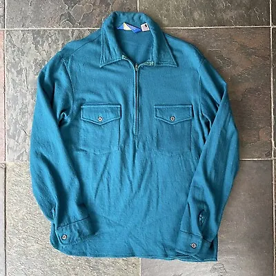 Vintage Pendleton Wool Long Sleeve Zip Neck Shirt L • $25