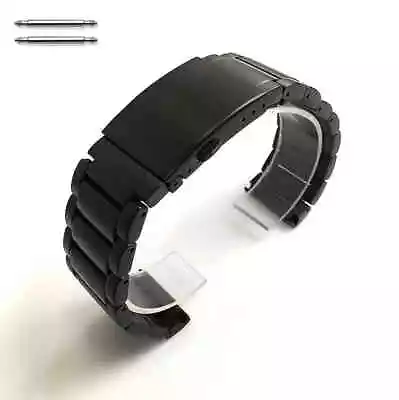 Solid High Quality Steel Brushed Black Metal Replacement Watch Band #5112 • $24.95