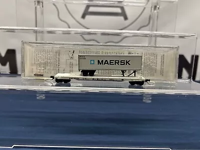 Micro-Trains N Santa Fe #293294 57’6” Flat Car W/ Maersk Trailer 64010 (T) • $39.99