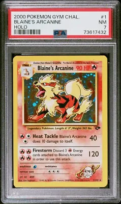 $15.50 • Buy Blaine's Arcanine Holo PSA 7 NM - 2000 Pokemon Gym Challenge 1/132 Near Mint 