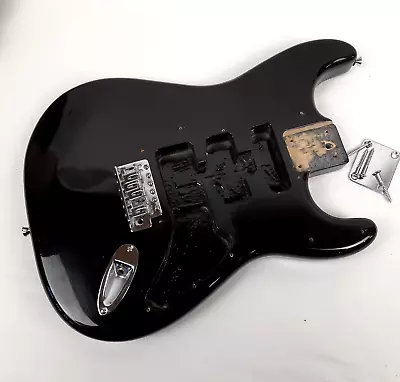 Black Starcaster By Fender Full Size 1 3/4  Thick HSS Electric Guitar Body • $59