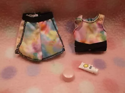 Barbie Doll Shorts Top Tie Dye Clothing Lotion Tube #4 Accessory Set Mattel New! • $5.99