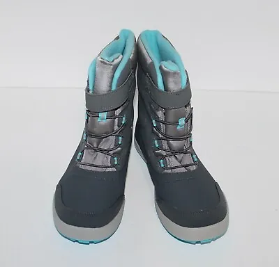 Women's/ Girls Merrell Snow Storm Waterproof Boots Size 7M Y Gray And Turquoise • $58