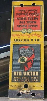 Vintage Matchbook Cover O3 RCA Victor Magic Eye Brain Radio Tubes Metal History • $31.99