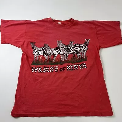 Vintage Wildlife Of Kenya Zebra Graphic T-shirt Pink Size Large • $14.99