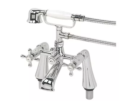 Swirl Traditional Deck-mounted Bath Shower Mixer Tap Chrome (28552) • £55.55