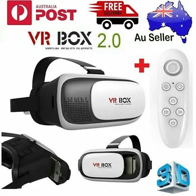 $34.75 • Buy Virtual Reality VR Headset 3D Glasses With Remote For Android LOS LPhone Samsung