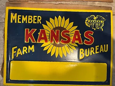 Vintage Metal Enamel  New Old Stock Kansas Farm Bureau • $200