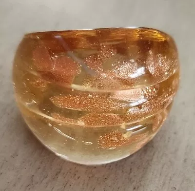 Murano Champagne Color Glass Ring Size 9 • $10