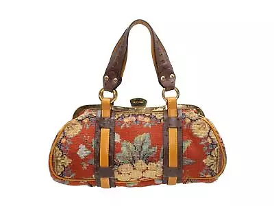 Orange & Multicolor Etro Needlepoint Patterned Handbag • $245