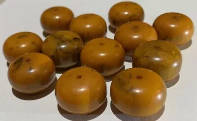 Bakelite Deco Finding Jewelry Beads.  Each Is About 13/16  Wide And 9/16  Deep • $7