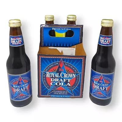 Vintage Royal Crown Draft Cola 4-Pack - RC Cola Amber 12 Oz Bottles Carton Rare • $44.95