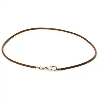 Brown Italian Leather Trollbead Necklace With Clasp 16 1/4  • $33.25