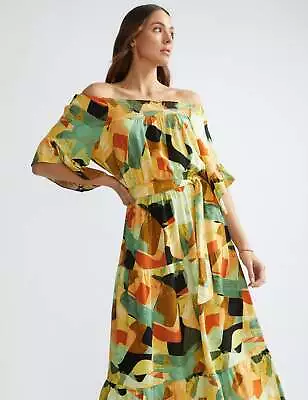 KATIES - Womens Dress -  3Q Sleeve Smocked Trim Maxi Dress • $28.20