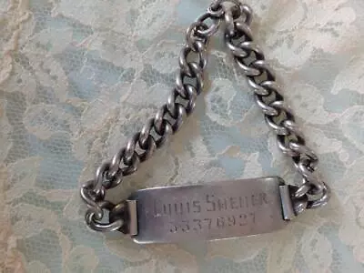 Men's Vintage Sterling Silver Heavy ID Bracelet Chain Link 46G • $49