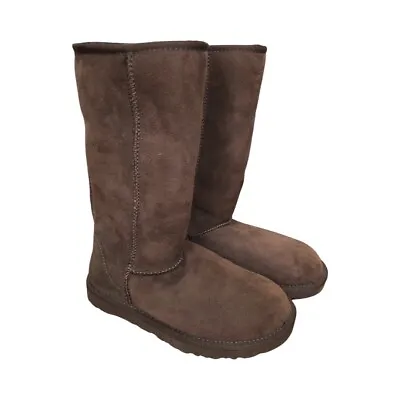 UGG Women's Classic Tall Suede Boots Chocolate Brown 5815 Winter SZ. 5 • $53.99