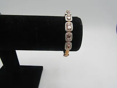 5ctw OVAL MORGANITE BRACELET 18kt Rose Gold Over Sterling Silver NWOT Size 7 RG7 • $113.99