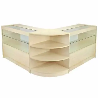 £574.99 • Buy Retail Counter Maple Shop Display Storage Cabinets Glass Shelves Showcase Orion