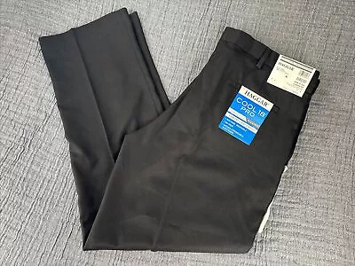 Haggar Men Black Cool 18 Pro Classic Fit Expandable Waist Dress Pants 40W X 32L • $34.95